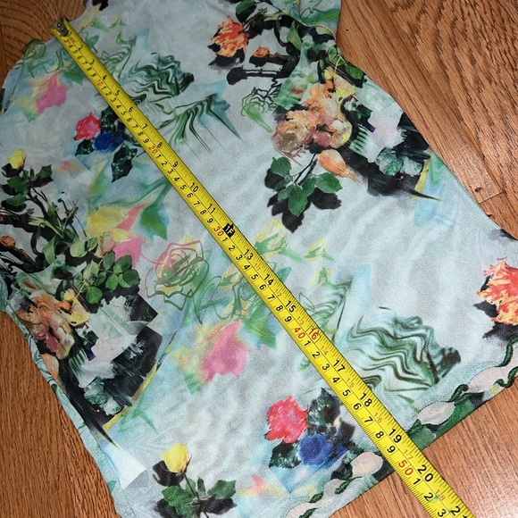 Abstract Fairy Garden Printed Sheer Top - Picture 5 of 10
